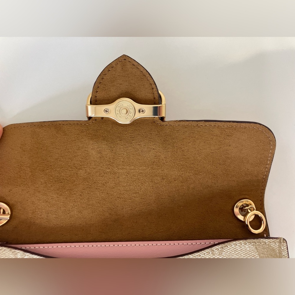 Coach Morgan Crossbody In Signature Canvas Pink With Snake Embossed Leather - Picture 7 of 11